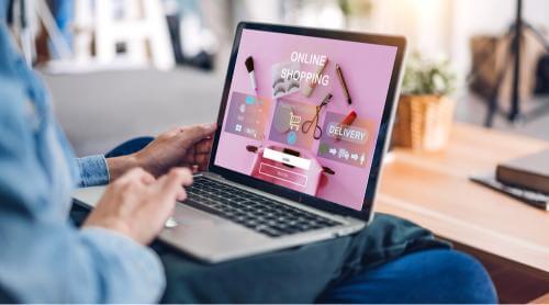 Girl shopping online