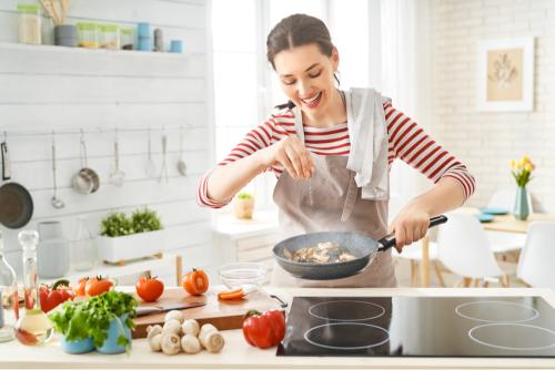 Girl cooking winter meal prep ideas