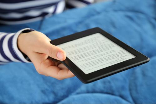 Person reading from a kindle